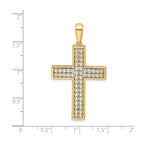 Lab-Grown Diamond Cross Pendant in 14K Yellow Gold, 32mm (1 ct. tw.) - Sophia Jewelers