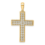 Lab-Grown Diamond Cross Pendant in 14K Yellow Gold, 32mm (1 ct. tw.) - Sophia Jewelers