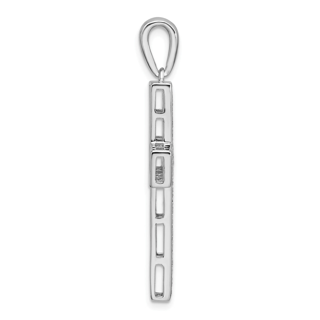 Lab-Grown Diamond Cross Pendant in 14K White Gold, 32mm (1 ct. tw.) - Sophia Jewelers