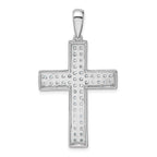 Lab-Grown Diamond Cross Pendant in 14K White Gold, 32mm (1 ct. tw.) - Sophia Jewelers