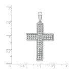 Lab-Grown Diamond Cross Pendant in 14K White Gold, 32mm (1 ct. tw.) - Sophia Jewelers