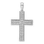 Lab-Grown Diamond Cross Pendant in 14K White Gold, 32mm (1 ct. tw.) - Sophia Jewelers