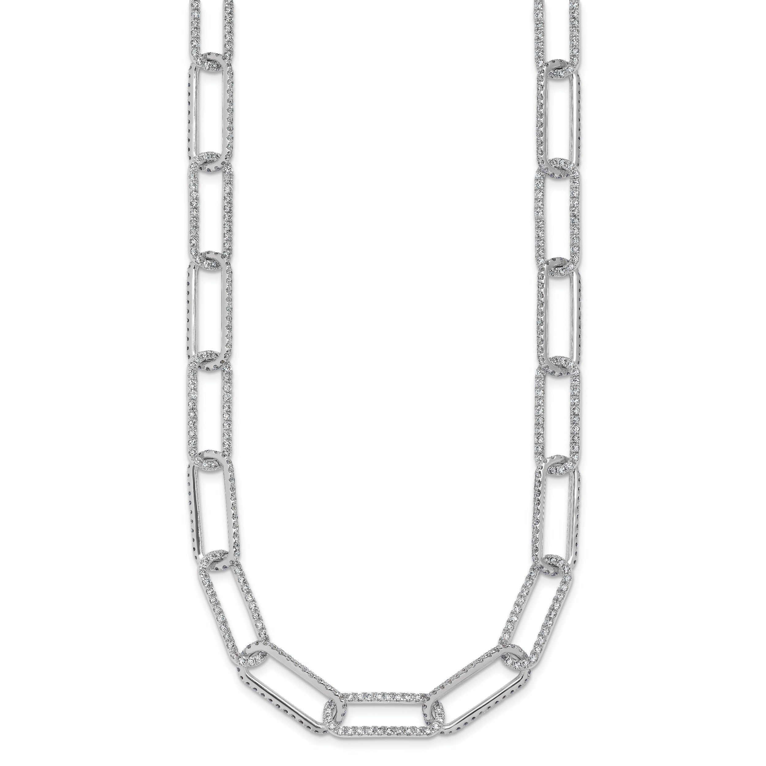 True Origin 14k White Gold 8 5/8 carat Lab Grown Diamond VS+ F+ 18 inch Link Necklace
