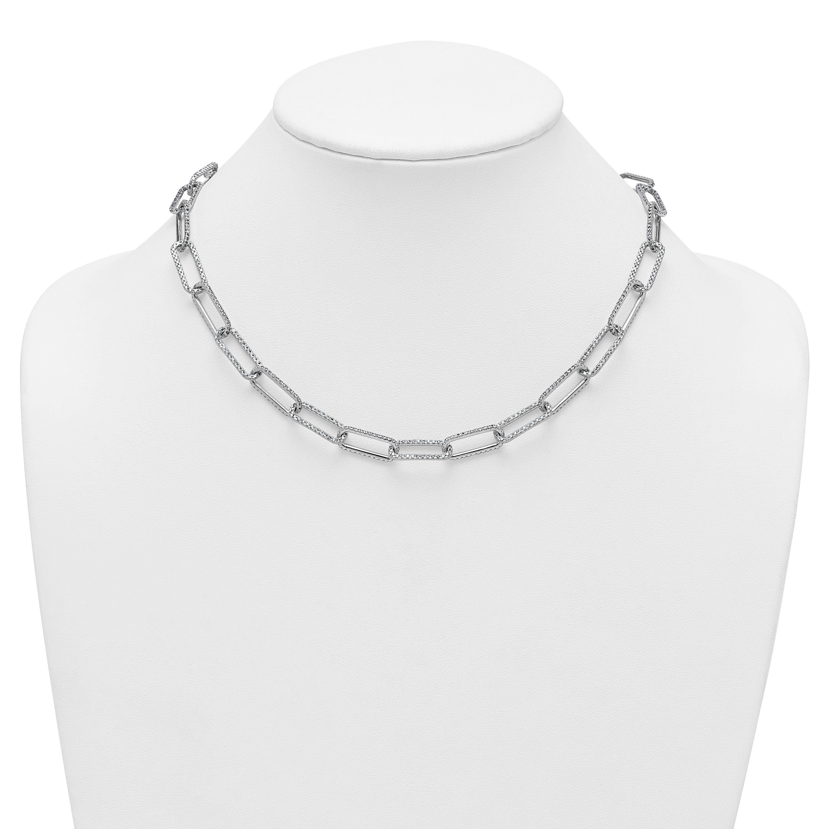 True Origin 14k White Gold 8 5/8 carat Lab Grown Diamond VS+ F+ 18 inch Link Necklace