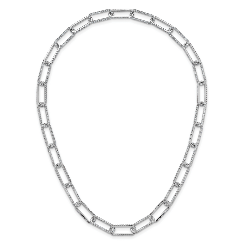 True Origin 14k White Gold 8 5/8 carat Lab Grown Diamond VS+ F+ 18 inch Link Necklace