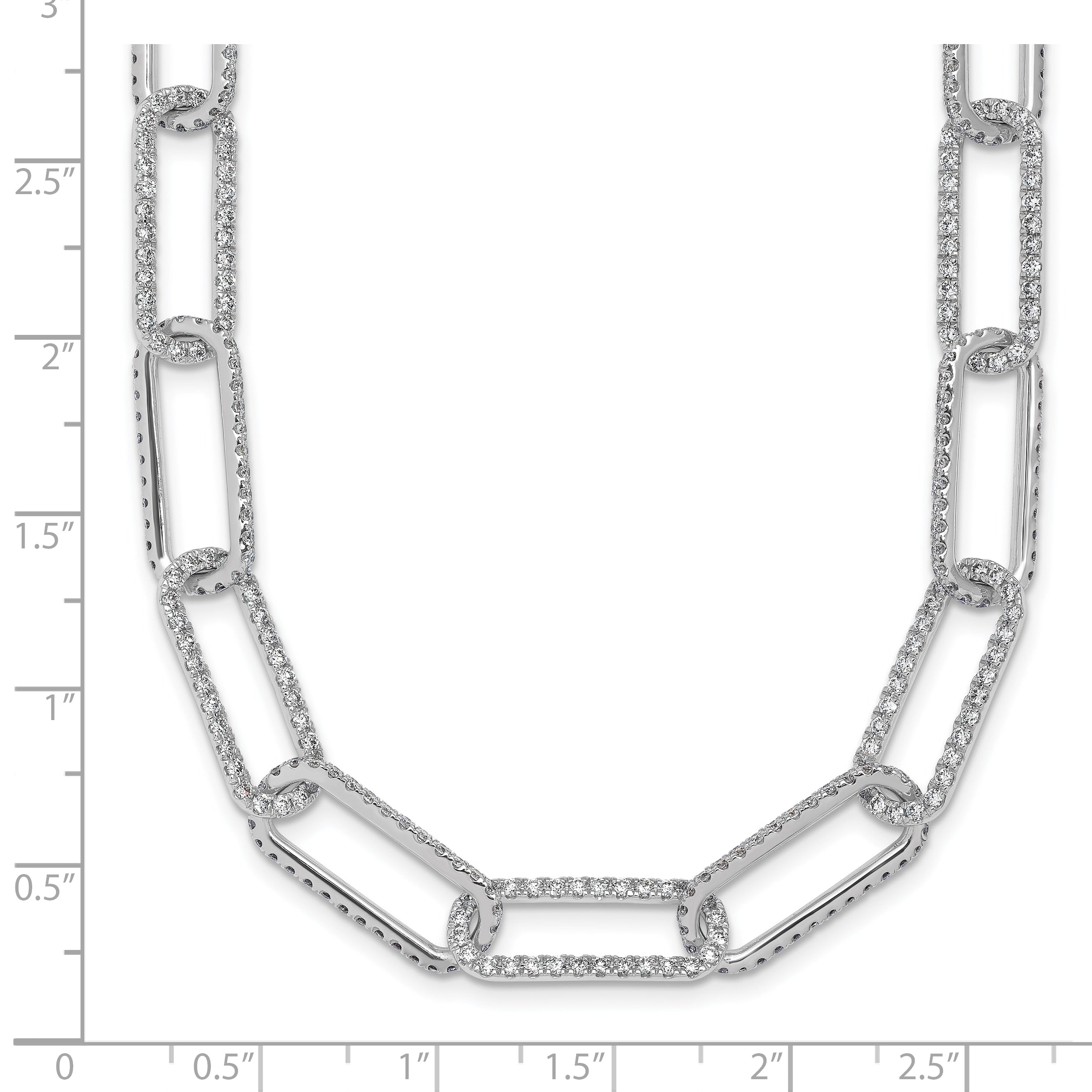 True Origin 14k White Gold 8 5/8 carat Lab Grown Diamond VS+ F+ 18 inch Link Necklace