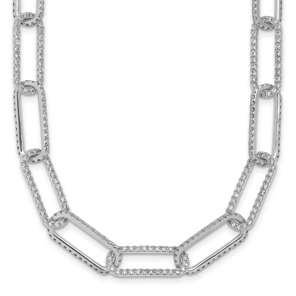True Origin 14k White Gold 8 5/8 carat Lab Grown Diamond VS+ F+ 18 inch Link Necklace