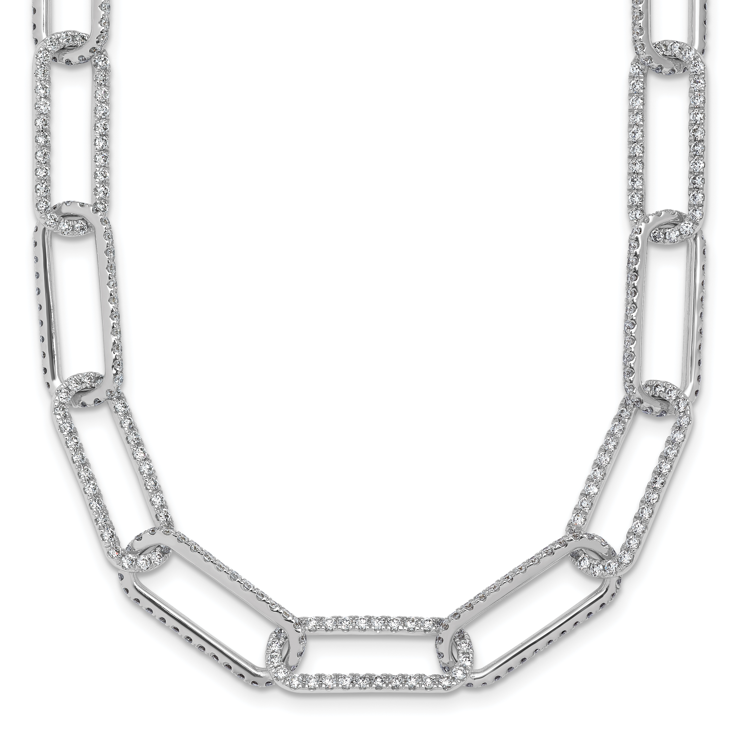 True Origin 14k White Gold 8 5/8 carat Lab Grown Diamond VS+ F+ 18 inch Link Necklace