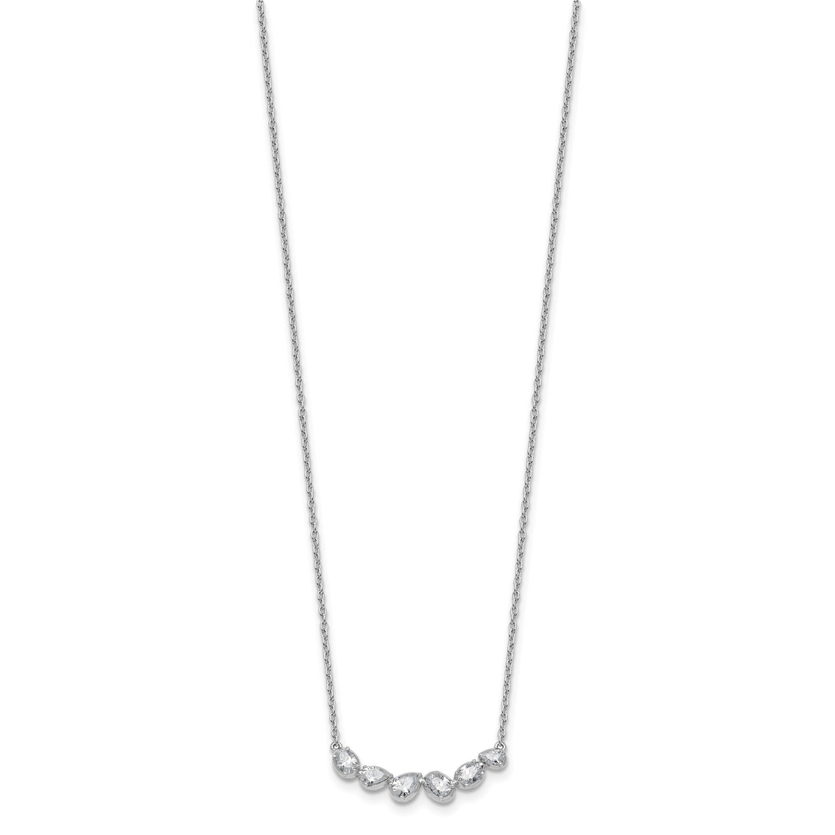 Lab-Grown Diamond Bar Necklace in 14K White Gold (3/4 ct. tw.), 18 Inch - Sophia Jewelers