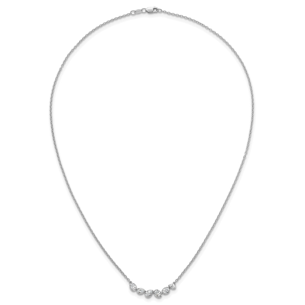 Lab-Grown Diamond Bar Necklace in 14K White Gold (3/4 ct. tw.), 18 Inch - Sophia Jewelers