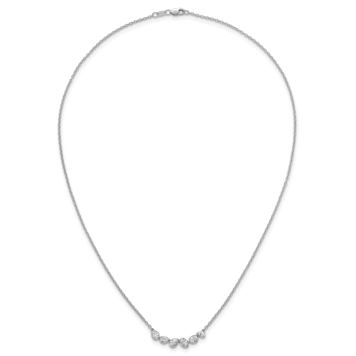 Lab-Grown Diamond Bar Necklace in 14K White Gold (3/4 ct. tw.), 18 Inch - Sophia Jewelers