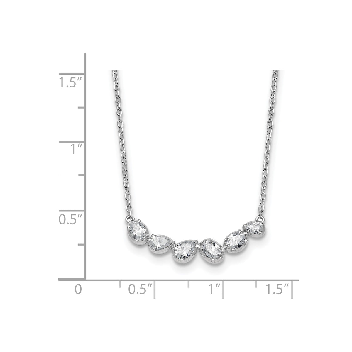 Lab-Grown Diamond Bar Necklace in 14K White Gold (3/4 ct. tw.), 18 Inch - Sophia Jewelers