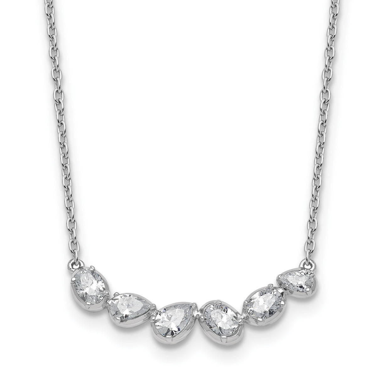 Lab-Grown Diamond Bar Necklace in 14K White Gold (3/4 ct. tw.), 18 Inch - Sophia Jewelers Main image