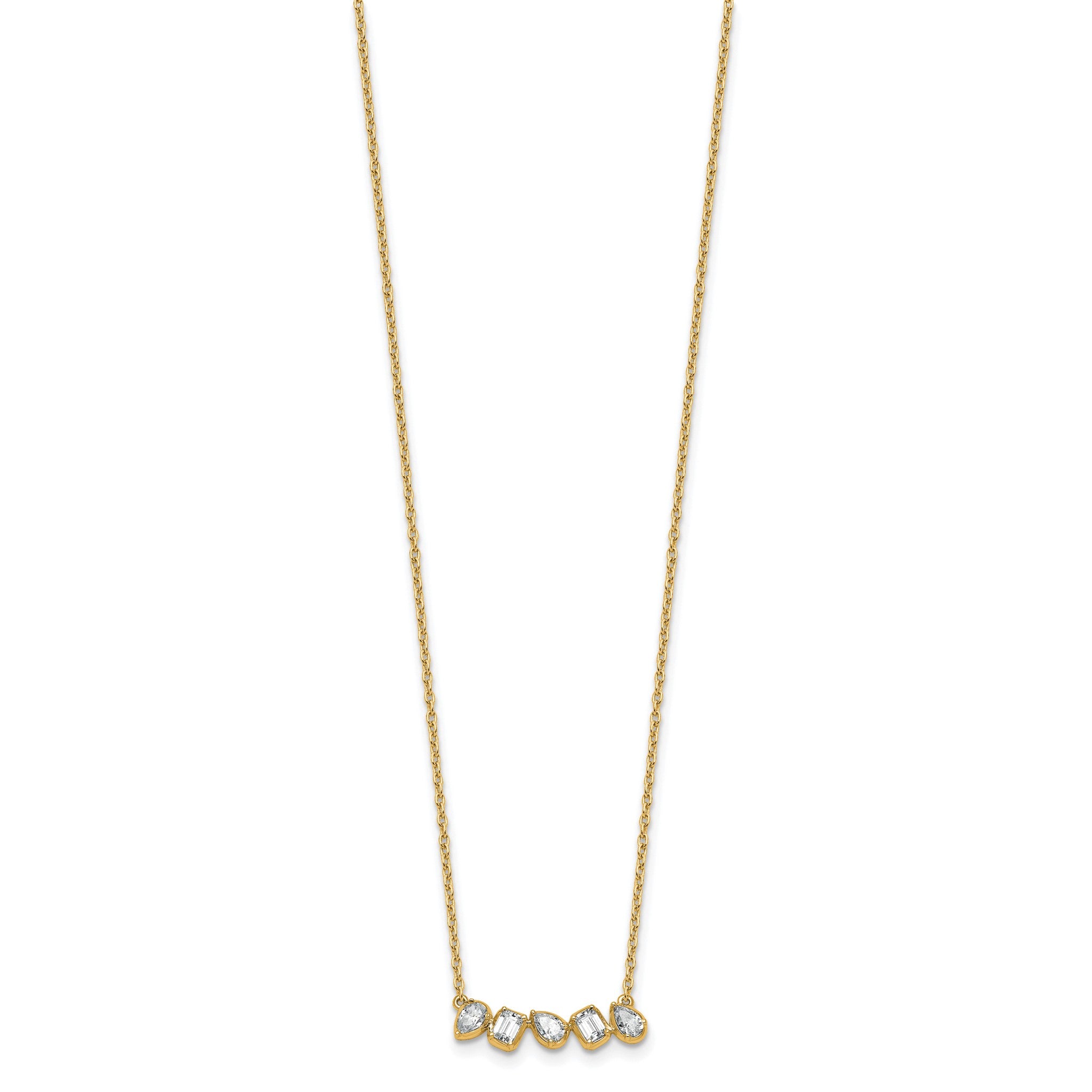 Lab-Grown Diamond Bar Necklace in 14K Yellow Gold (5/8 ct. tw.), 18 Inch Secondary image