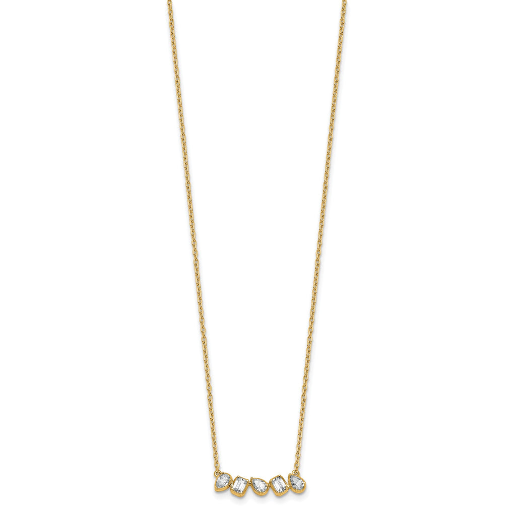 Lab-Grown Diamond Bar Necklace in 14K Yellow Gold (5/8 ct. tw.), 18 Inch - Sophia Jewelers