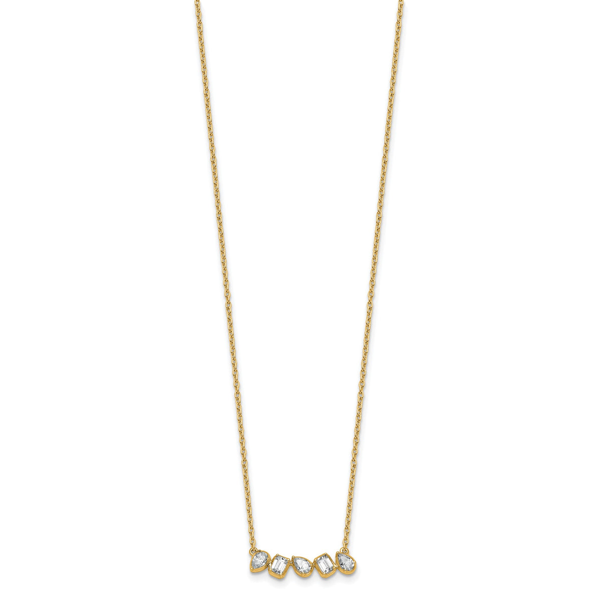 Lab-Grown Diamond Bar Necklace in 14K Yellow Gold (5/8 ct. tw.), 18 Inch - Sophia Jewelers