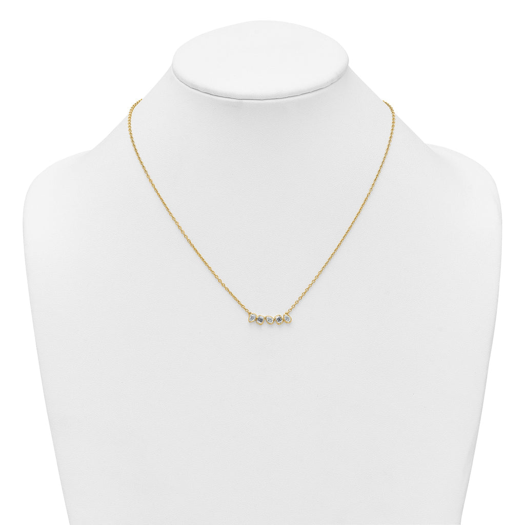 Lab-Grown Diamond Bar Necklace in 14K Yellow Gold (5/8 ct. tw.), 18 Inch - Sophia Jewelers