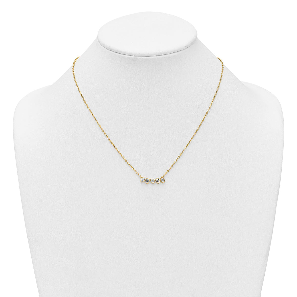 Lab-Grown Diamond Bar Necklace in 14K Yellow Gold (5/8 ct. tw.), 18 Inch - Sophia Jewelers