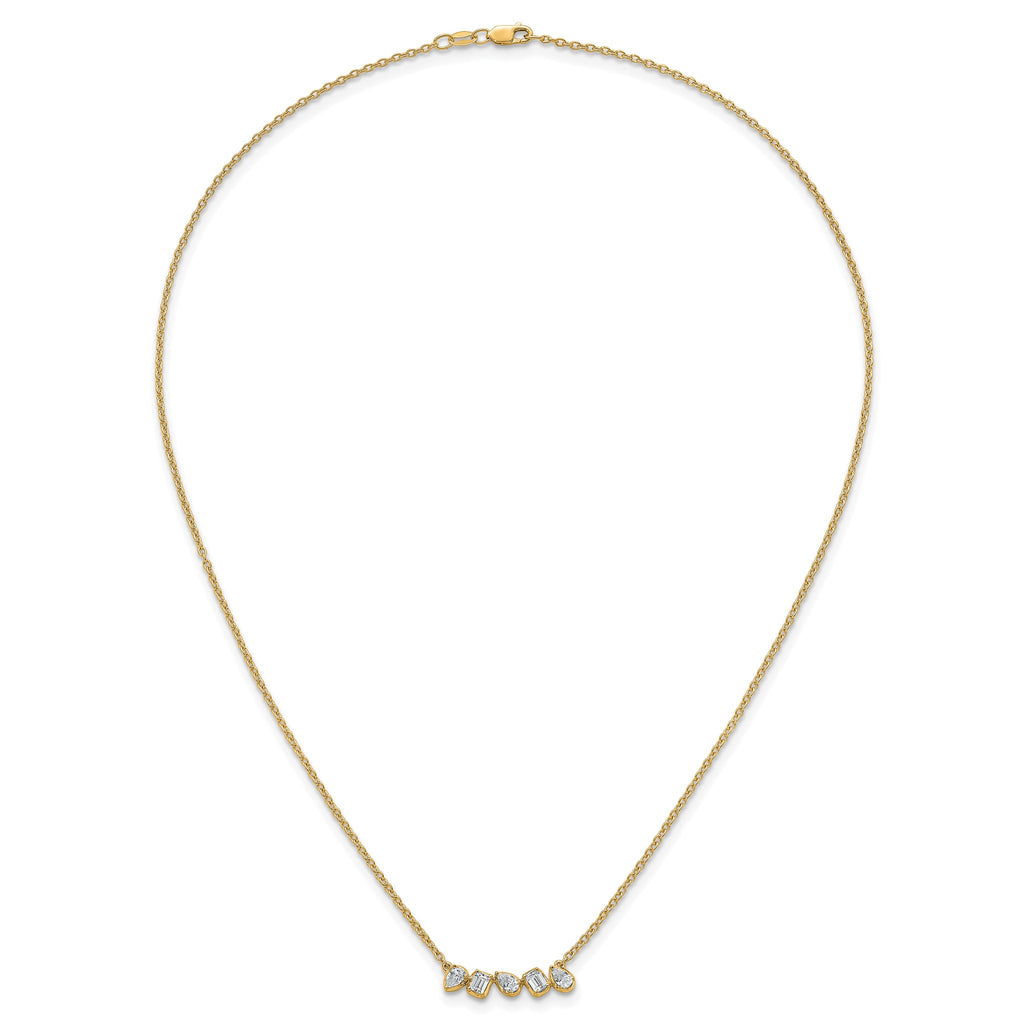 Lab-Grown Diamond Bar Necklace in 14K Yellow Gold (5/8 ct. tw.), 18 Inch - Sophia Jewelers