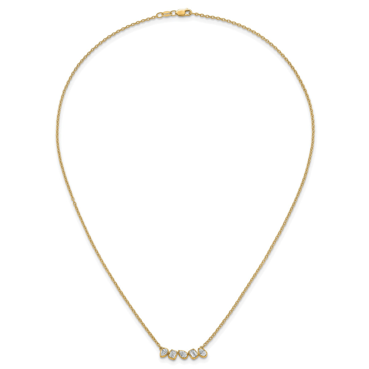 Lab-Grown Diamond Bar Necklace in 14K Yellow Gold (5/8 ct. tw.), 18 Inch - Sophia Jewelers