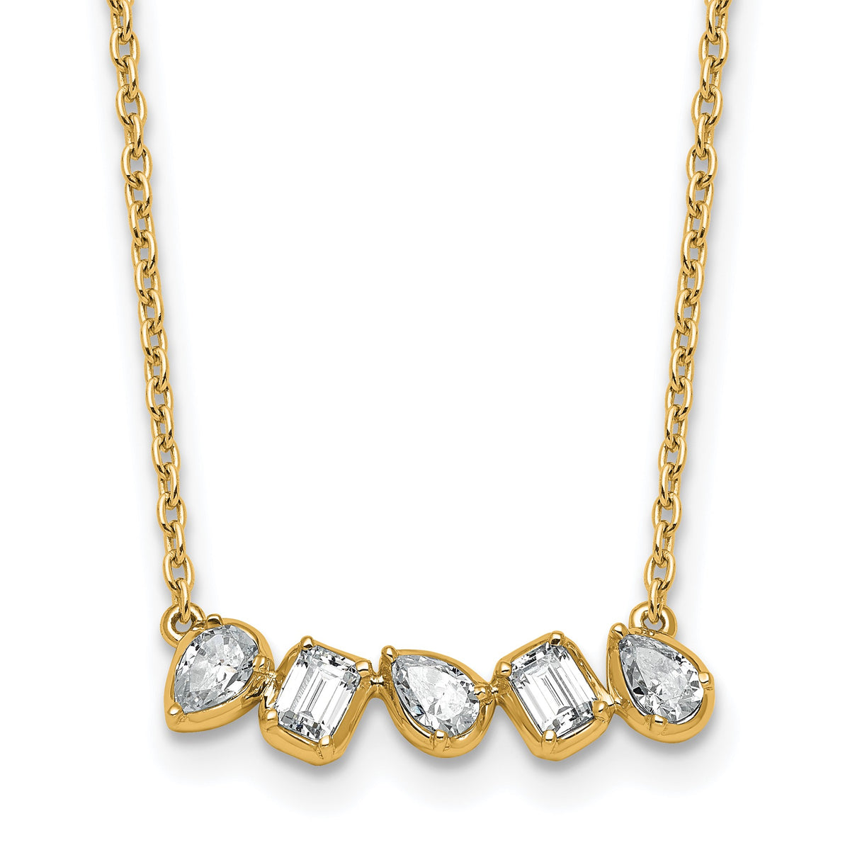 Lab-Grown Diamond Bar Necklace in 14K Yellow Gold (5/8 ct. tw.), 18 Inch - Sophia Jewelers Main image