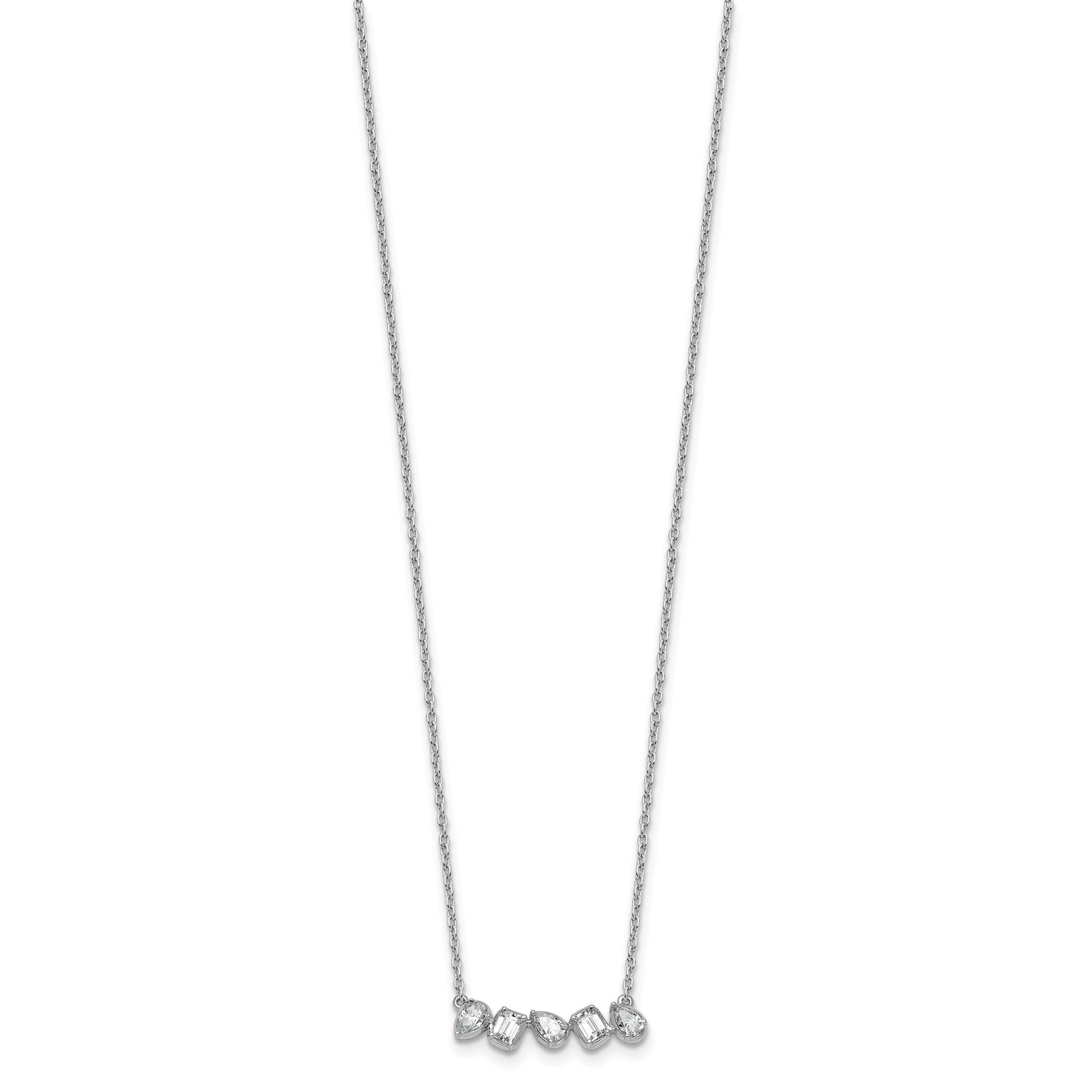 Lab-Grown Diamond Bar Necklace in 14K White Gold (5/8 ct. tw.), 18 Inch Secondary image
