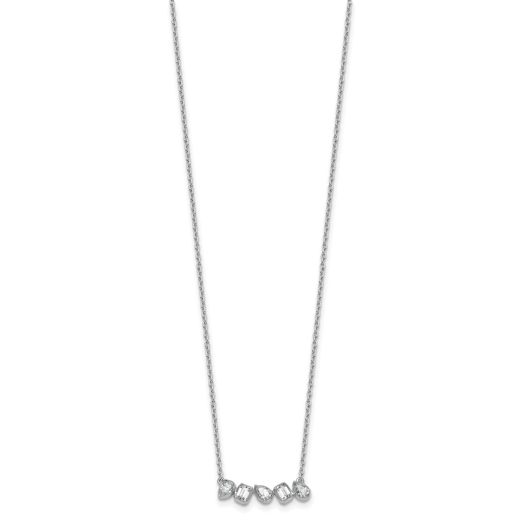 Lab-Grown Diamond Bar Necklace in 14K White Gold (5/8 ct. tw.), 18 Inch - Sophia Jewelers