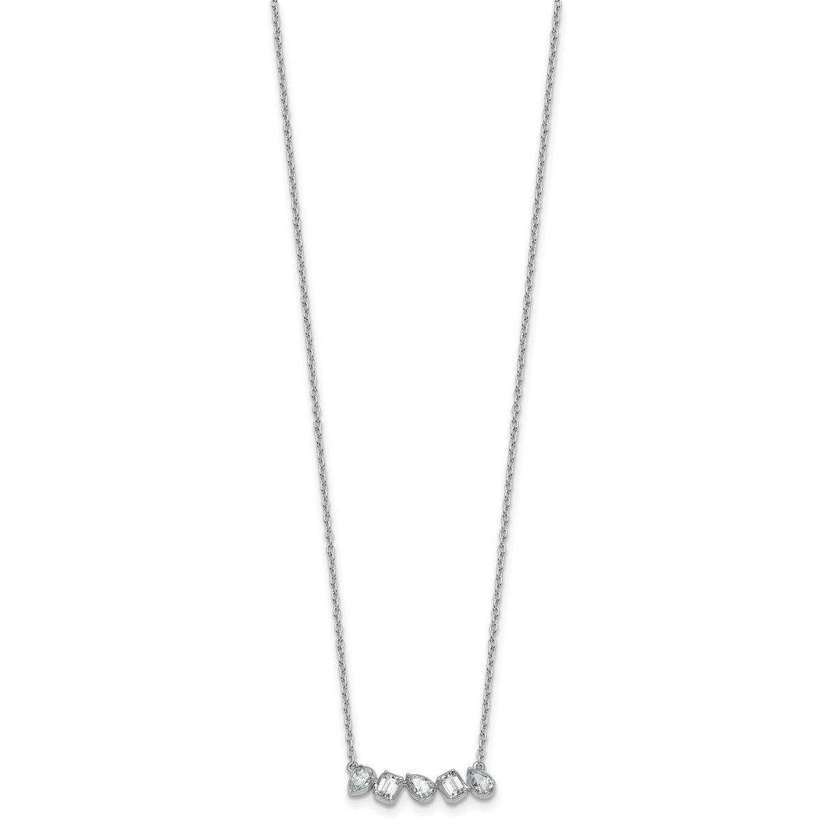 Lab-Grown Diamond Bar Necklace in 14K White Gold (5/8 ct. tw.), 18 Inch - Sophia Jewelers