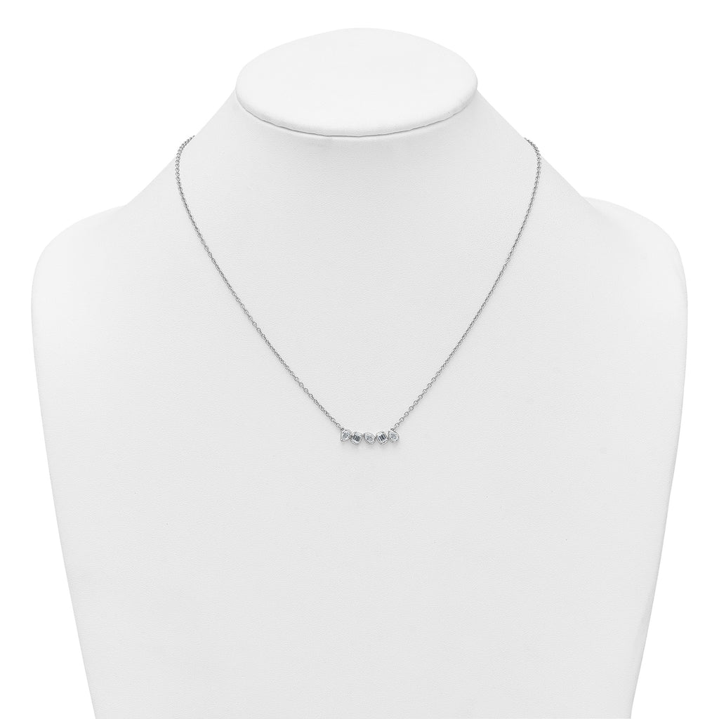 Lab-Grown Diamond Bar Necklace in 14K White Gold (5/8 ct. tw.), 18 Inch - Sophia Jewelers