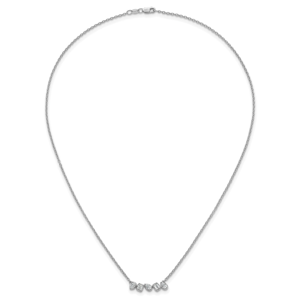 Lab-Grown Diamond Bar Necklace in 14K White Gold (5/8 ct. tw.), 18 Inch - Sophia Jewelers