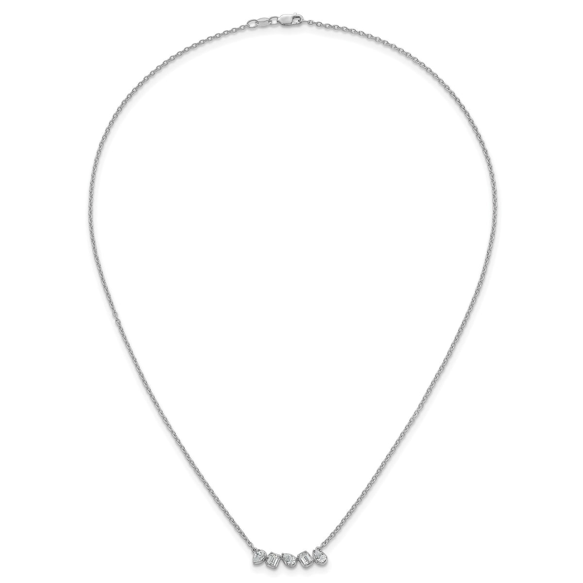 Lab-Grown Diamond Bar Necklace in 14K White Gold (5/8 ct. tw.), 18 Inch - Sophia Jewelers