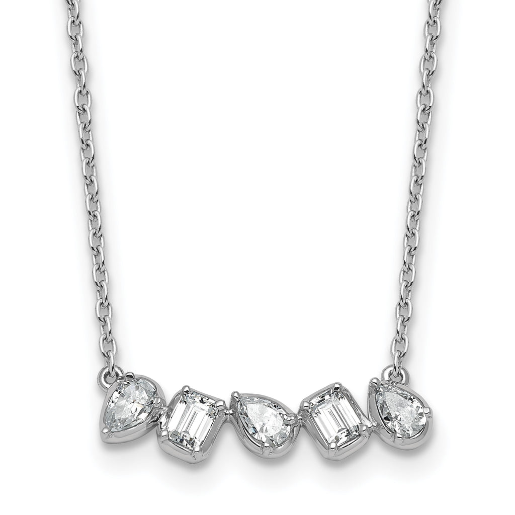 Lab-Grown Diamond Bar Necklace in 14K White Gold (5/8 ct. tw.), 18 Inch - Sophia Jewelers