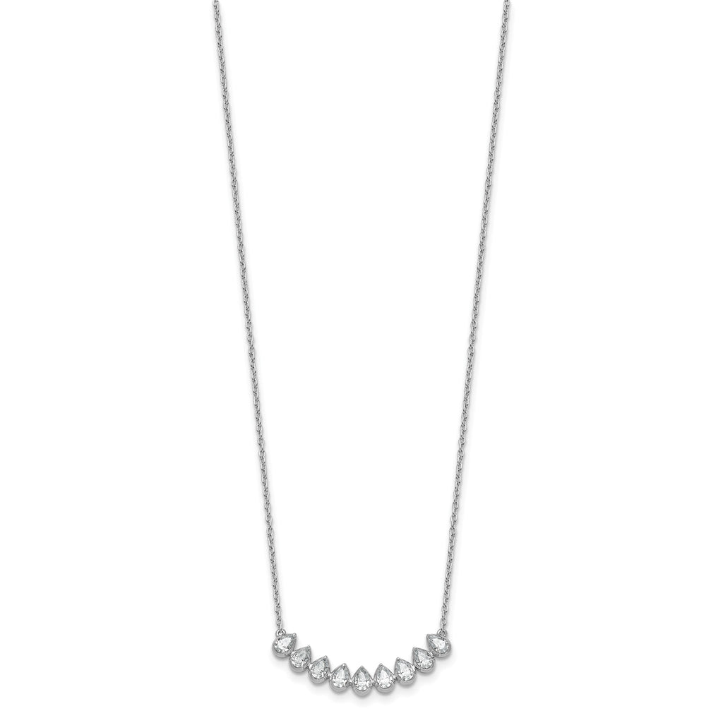 Lab-Grown Diamond Bar Necklace in 14K White Gold (1 ct. tw.) - Sophia Jewelers