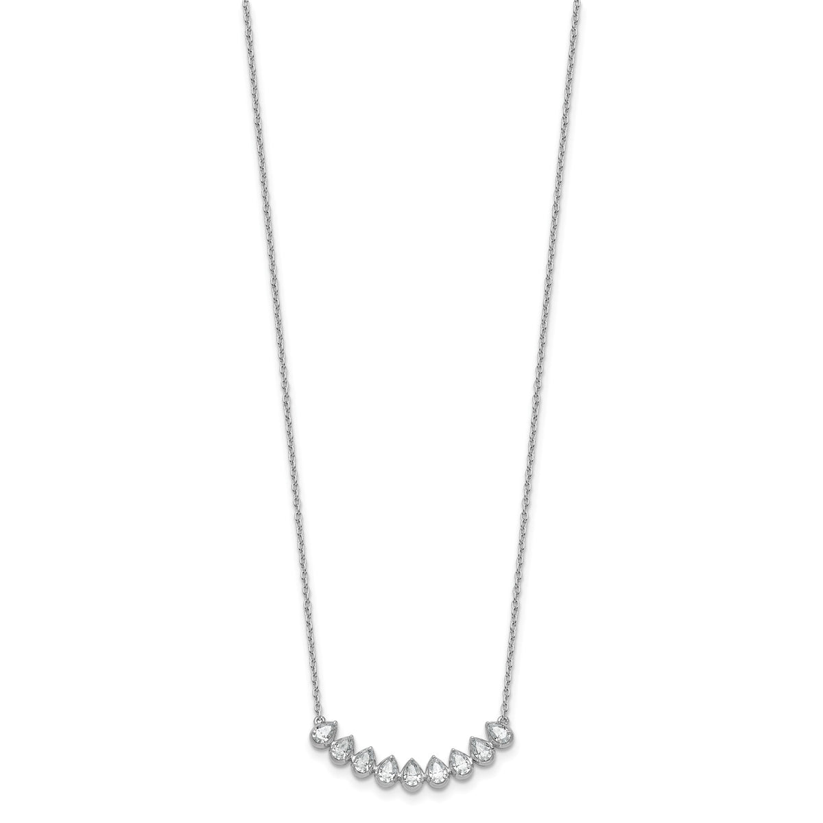 Lab-Grown Diamond Bar Necklace in 14K White Gold (1 ct. tw.) - Sophia Jewelers