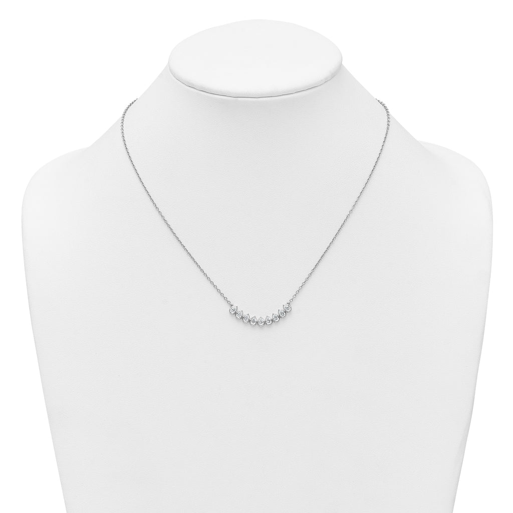 Lab-Grown Diamond Bar Necklace in 14K White Gold (1 ct. tw.) - Sophia Jewelers