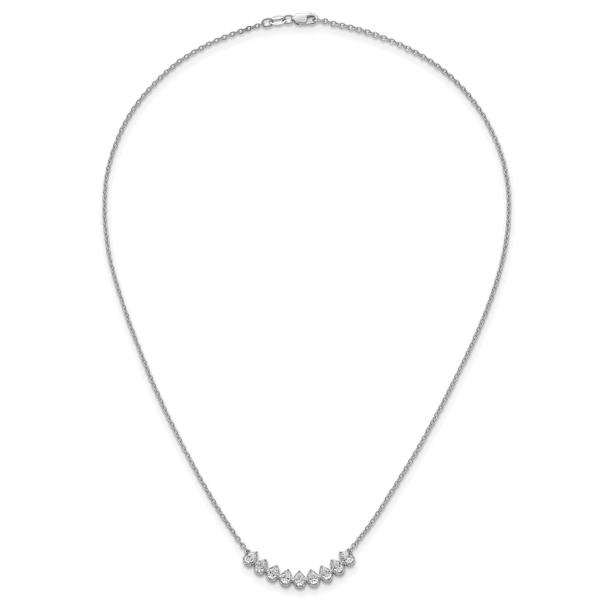 Lab-Grown Diamond Bar Necklace in 14K White Gold (1 ct. tw.) - Sophia Jewelers