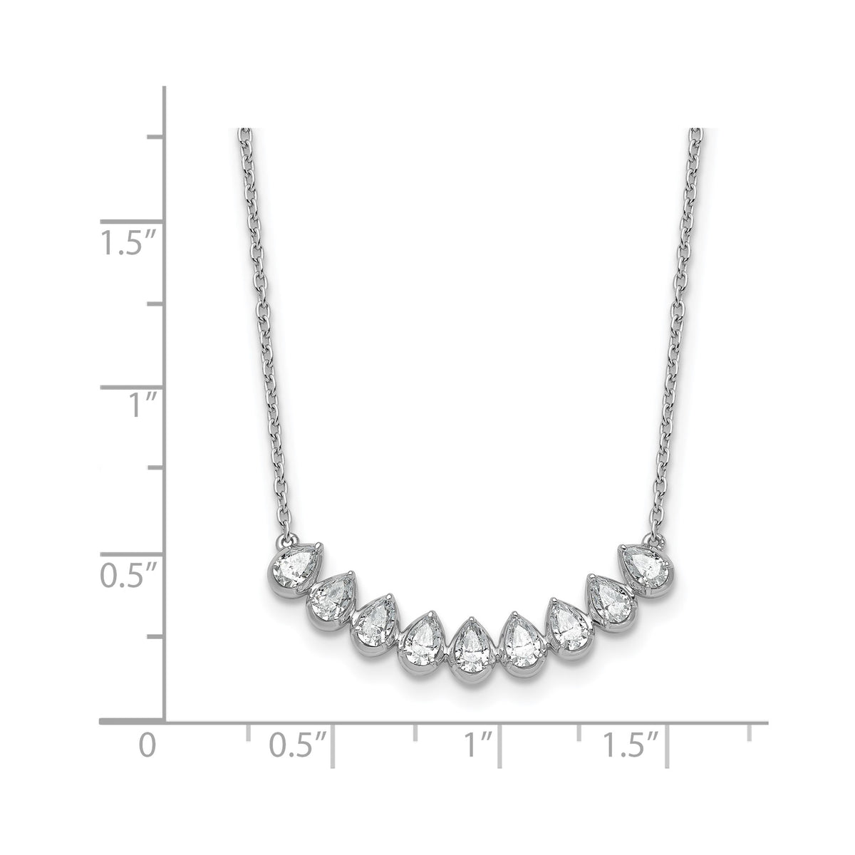 Lab-Grown Diamond Bar Necklace in 14K White Gold (1 ct. tw.) - Sophia Jewelers