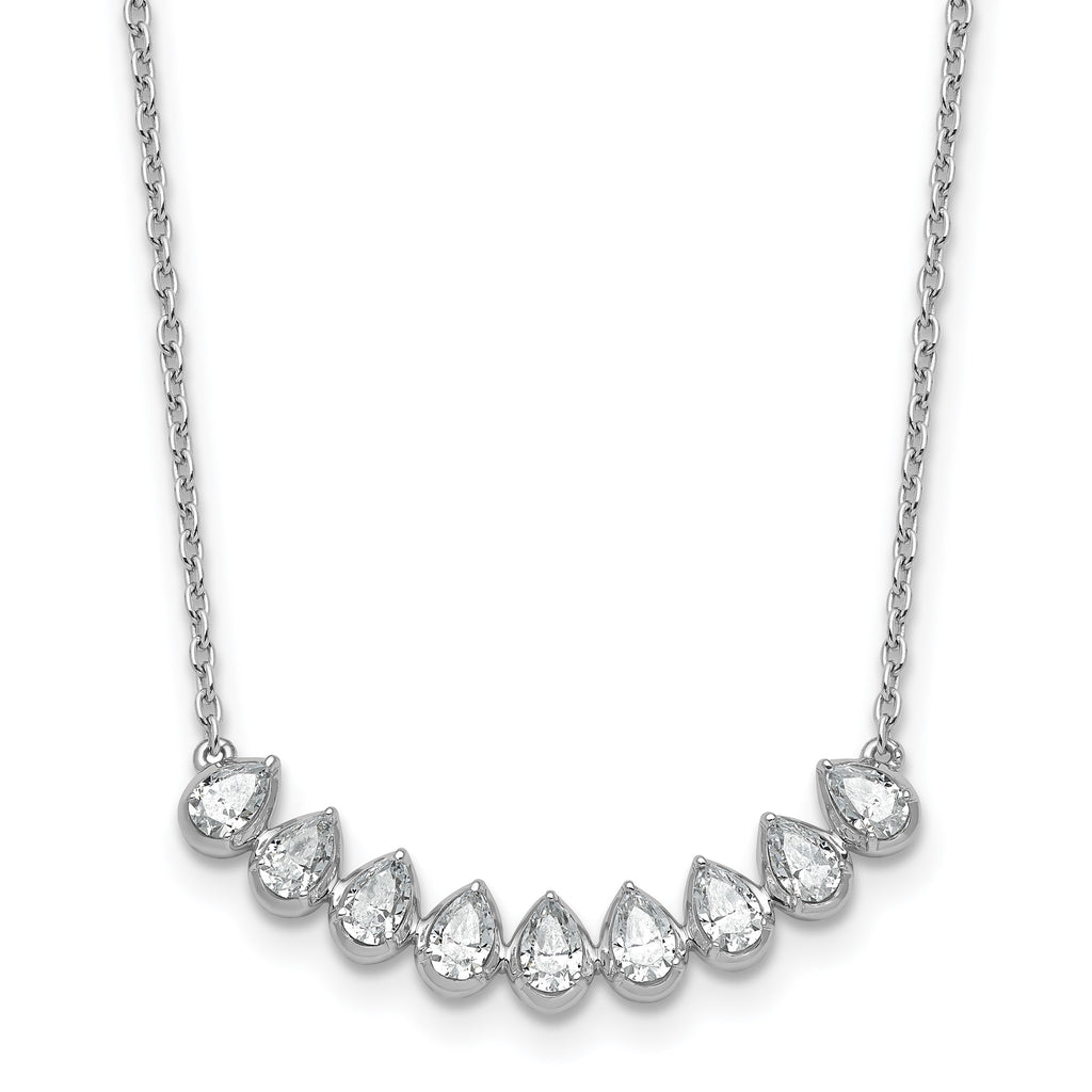 Lab-Grown Diamond Bar Necklace in 14K White Gold (1 ct. tw.) - Sophia Jewelers