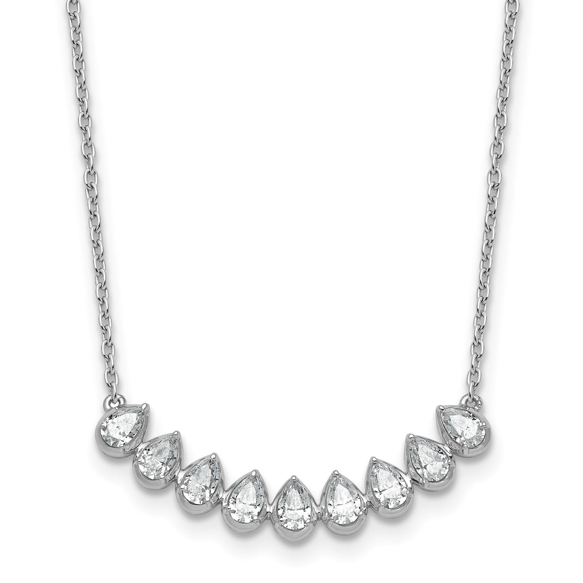 Lab-Grown Diamond Bar Necklace in 14K White Gold (1 ct. tw.) - Sophia Jewelers