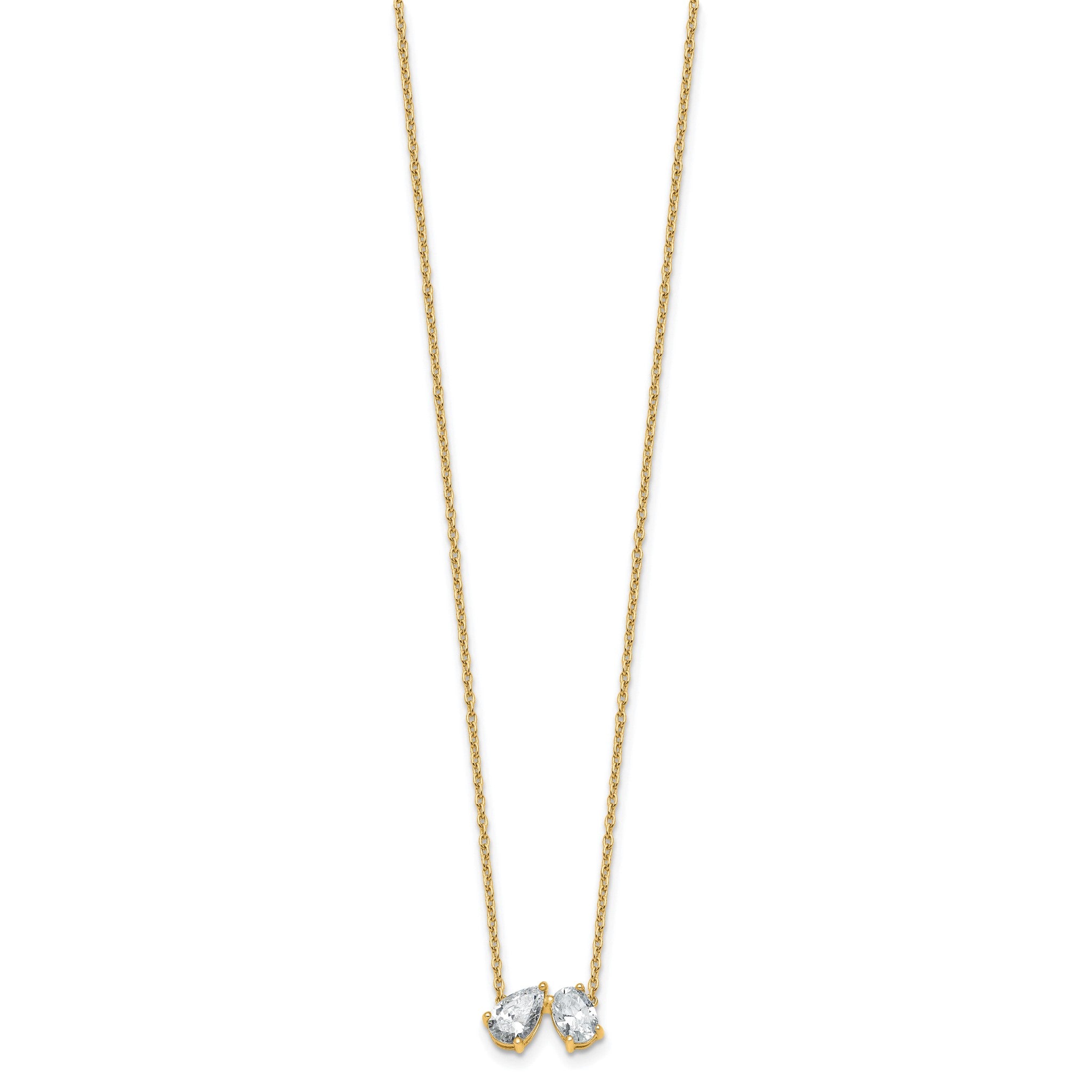 Lab-Grown Diamond Two-Stone Necklace in 14K Yellow Gold (1 1/2 ct. tw.), 18 Inch Secondary image