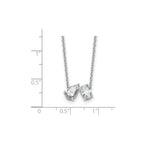 Lab-Grown Diamond Two-Stone Necklace in 14K White Gold (1 1/2 ct. tw.), 18 Inch - Sophia Jewelers