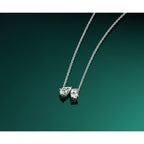 Lab-Grown Diamond Two-Stone Necklace in 14K White Gold (1 1/2 ct. tw.), 18 Inch - Sophia Jewelers