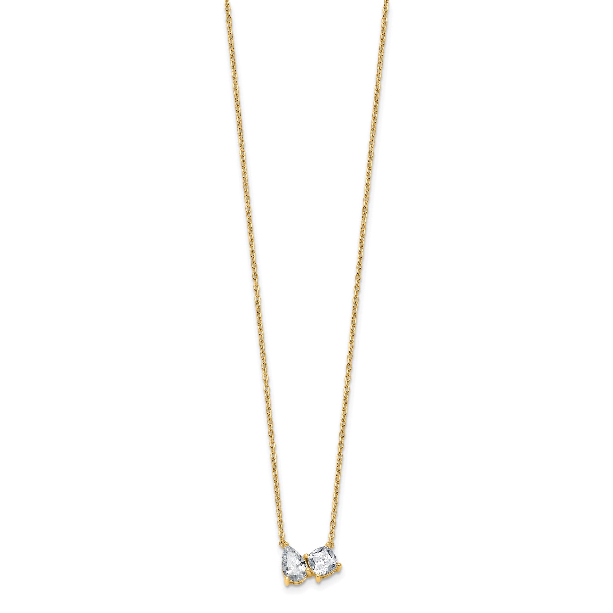 Lab-Grown Diamond Two-Stone Necklace in 14K Yellow Gold (1 3/4 ct. tw.), 18 Inch Secondary image
