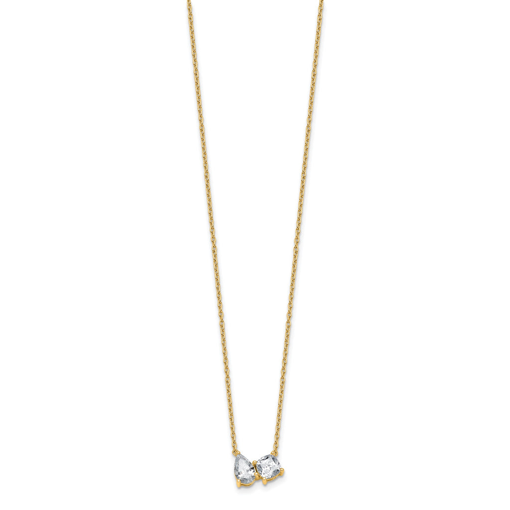 Lab-Grown Diamond Two-Stone Necklace in 14K Yellow Gold (1 3/4 ct. tw.), 18 Inch - Sophia Jewelers