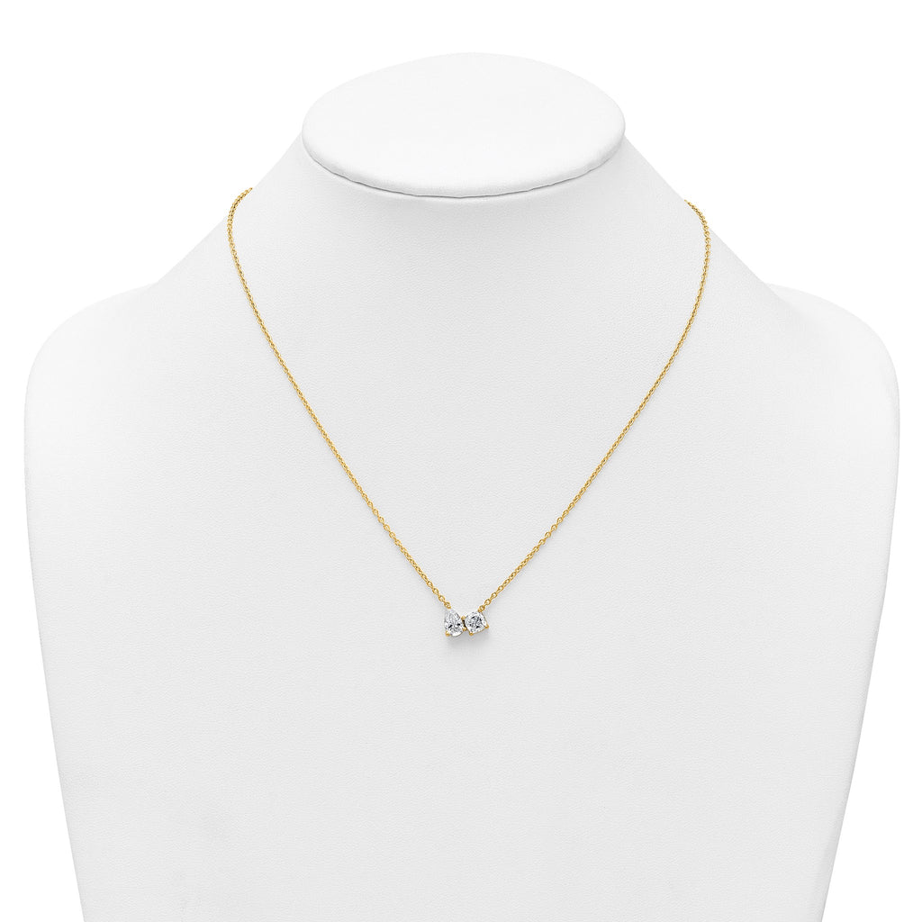 Lab-Grown Diamond Two-Stone Necklace in 14K Yellow Gold (1 3/4 ct. tw.), 18 Inch - Sophia Jewelers