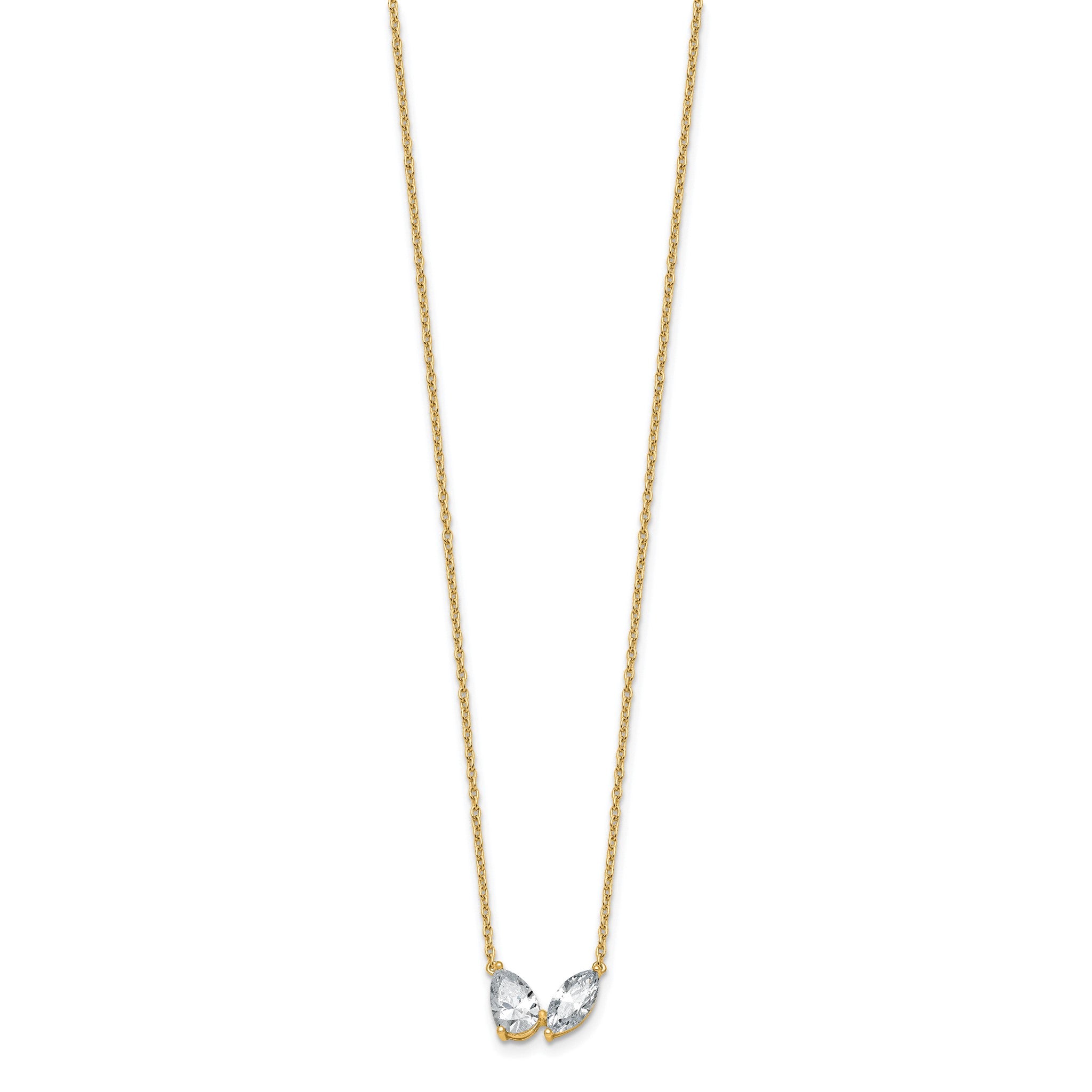 Lab-Grown Diamond Two-Stone Necklace in 14K Yellow Gold (1 5/8 ct. tw.), 18 Inch Secondary image