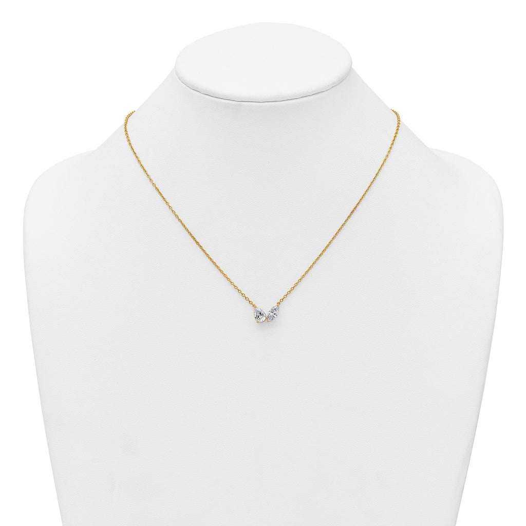 Lab-Grown Diamond Two-Stone Necklace in 14K Yellow Gold (1 5/8 ct. tw.), 18 Inch - Sophia Jewelers