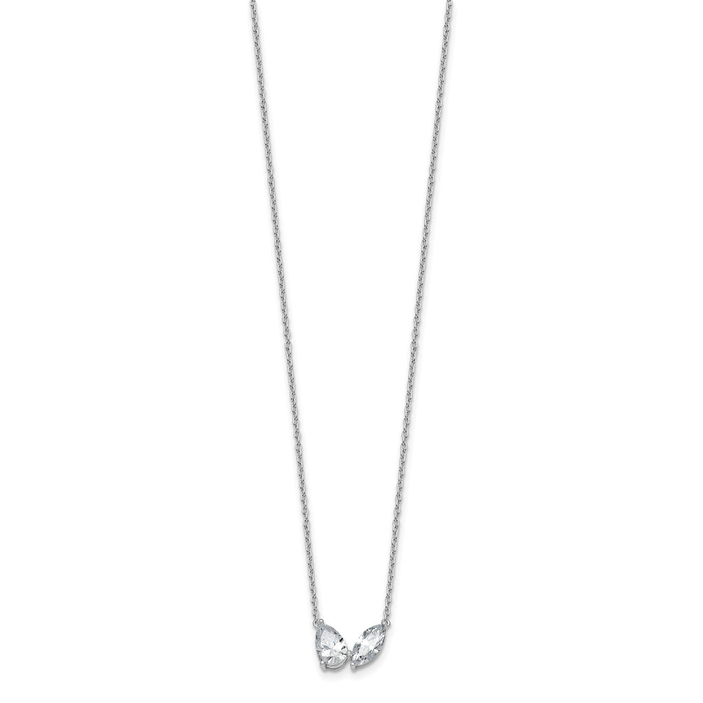 Lab-Grown Diamond Two-Stone Necklace in 14K White Gold (1 5/8 ct. tw.), 18 Inch - Sophia Jewelers