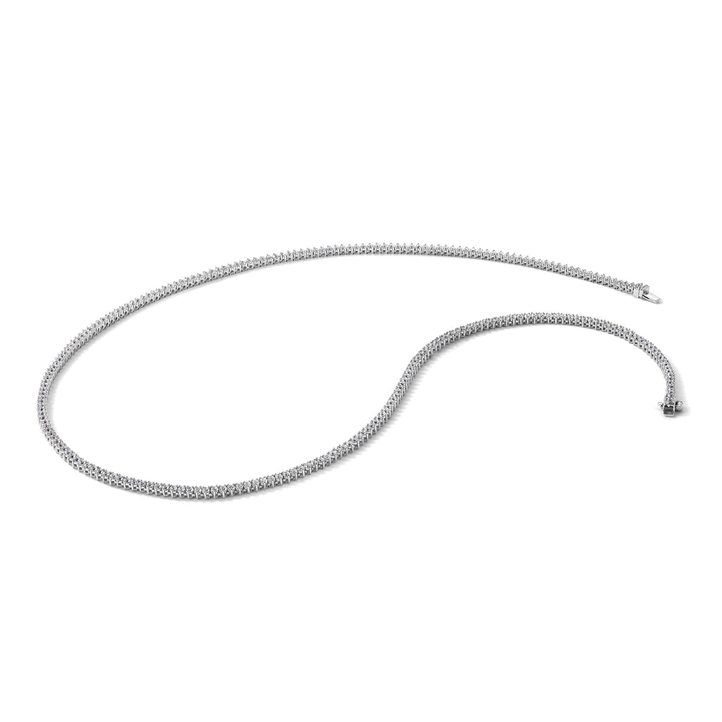 Lab-Grown Diamond Tennis Necklace in 14K White Gold (8 1/10 ct. tw.), 20 Inch - Sophia Jewelers