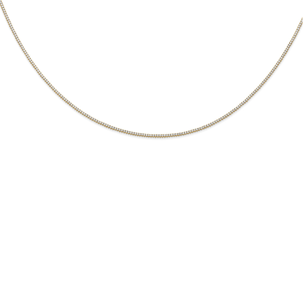 Lab-Grown Diamond Tennis Necklace in 14K Yellow Gold (8 1/10 ct. tw.), 20 Inch - Sophia Jewelers